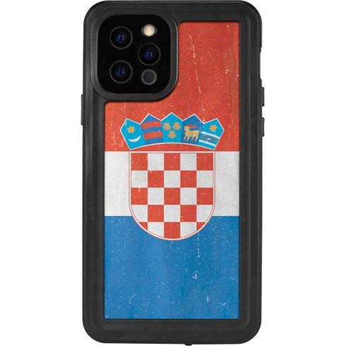 Croatia Flag Distressed iPhone 12 Pro Waterproof Case